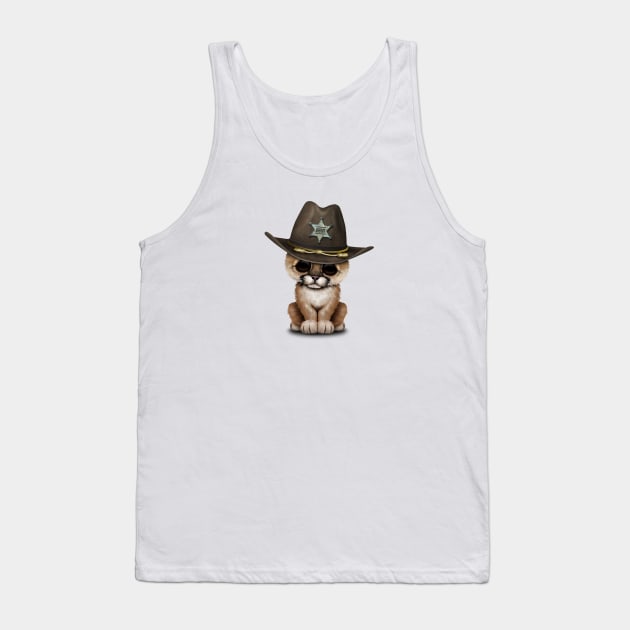 Cute Baby Cougar Cub Sheriff Tank Top by jeffbartels